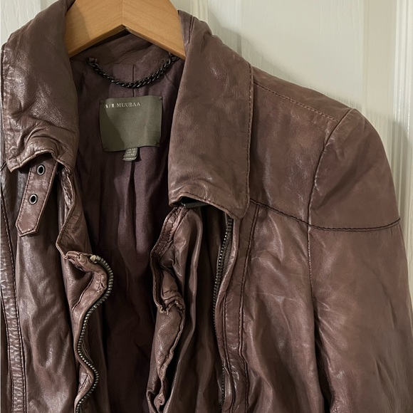 Muubaa 🤎 lambskin leather biker jacket, size: 8 - Picture 5 of 15